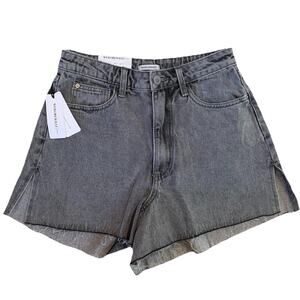 We Wore What Boyfriend Short Rigid Denim Washed Grey Jean Shorts 25 Summer NWT